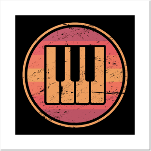 Retro Vintage Pianist Piano Keys Posters and Art